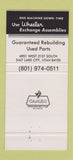 Matchbook Cover - Wheeler Caterpillar Tractors Salt Lake City UT 30 Strike