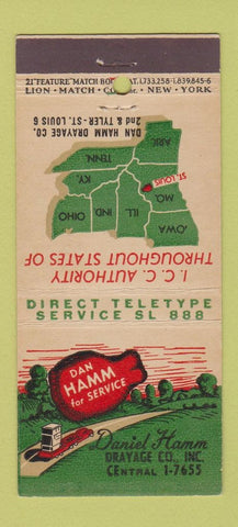 Matchbook Cover - Dan Hamm Drayage Trucking ST Louis MO 21 Strike Feature