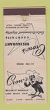 Matchbook Cover - Crow's Restaurant Long Beach CA 30 Stick