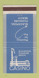 Matchbook Cover - Blackpool Pleasure Beach CASino  30 Strike