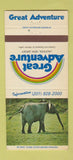 Matchbook Cover - Great Adventure Jackson NJ zoo Elephant WORN 30 Strike