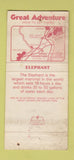 Matchbook Cover - Great Adventure Jackson NJ zoo Elephant WORN 30 Strike