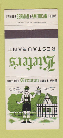 Matchbook Cover - Kiefer's Restaurant German Cleveland OH 30 Strike
