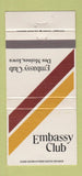 Matchbook Cover - Embassy Club Des Moines IA 30 Strike