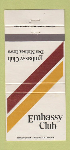 Matchbook Cover - Embassy Club Des Moines IA 30 Strike