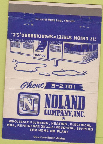 Matchbook Cover - Noland Co Plumbing Heating Spartanburg SC 40 Strike