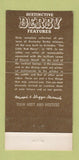Matchbook Cover - Derby Restaqurant Santa Anita CA 30 Strike