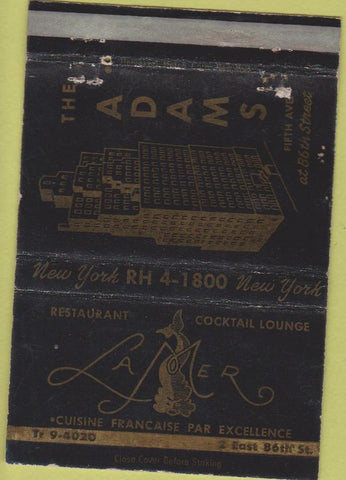 Matchbook Cover - Lamer Cocktail Lounge New York City WEAR 40 Strike