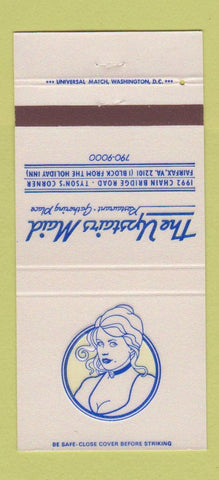 Matchbook Cover - Upstairs Maid Restaurant Fairfax VA girlie 30 Strike
