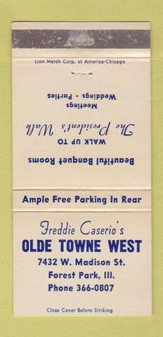 Matchbook Cover - Olde Towne West Forest Park IL WEAR 30 Strike