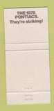 Matchbook Cover - 1978 Pontiac Cherry Hill NJ Mayfair Green WEAR 30 Strike