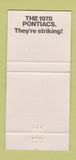 Matchbook Cover - 1978 Pontiac Cherry Hill NJ Ember Mist WEAR 30 Strike
