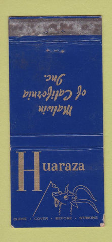Matchbook Cover - Huaraza Malwin WORN 30 Stick