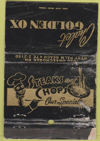 Matchbook Cover - Chalet Golden Ox West Palm Beach FL WORN 40 Strike