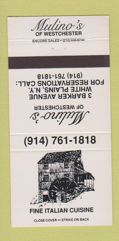 Matchbook Cover Mulio's Italian Restaurant Westchester NY White Plains 30 Strike