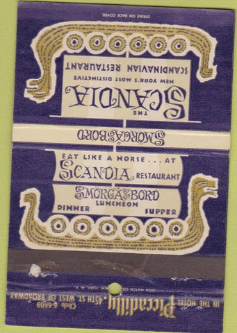 Matchbook Cover - Scandia Restaurant Viking Ship NYC 40 Strike