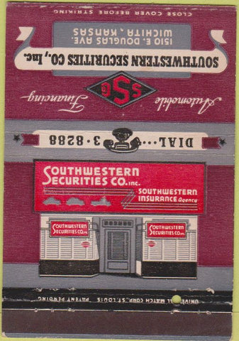 Matchbook Cover - Southwester Securities Inc Wichita KS 40 Strike
