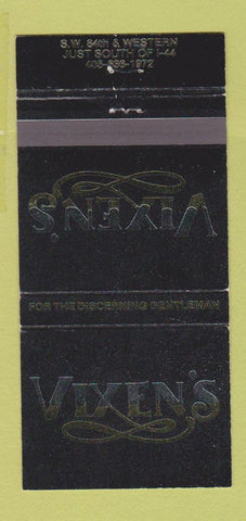 Matchbook Cover - Vixen's Strip Club Oklahoma City? OK 30 Strike
