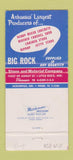 Matchbook Cover - Big Rock Stone Concrete Little Rock AR 30 Strike