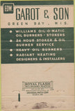 Matchbook Cover - Garot Son Heating Plumbing Green Bay WI 40 Strike