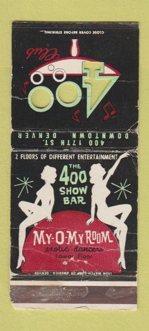 Matchbook Cover - 400 Club Denver Colorado WORN girlie 30 Strike