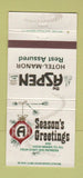 Matchbook Cover - Aspen Hotel Christmas girlie Parsippany NJ 30 Strike
