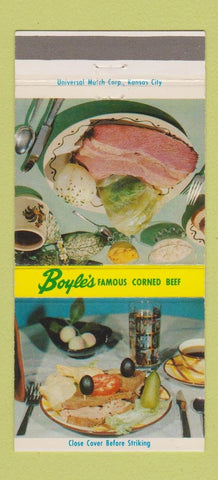 Matchbook Cover - Boyle's Corned Beef Kansas City MO 30 Strike