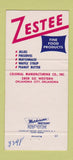 Matchbook Cover - Zestee Foods Syrup Jelly Oklahoma City OK 30 Strike
