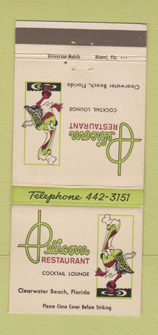 Matchbook Cover - Pelican Restaurant Clearwater Beach FL 30 Strike