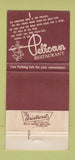 Matchbook Cover - Pelican Restaurant Clearwater Beach FL 30 Strike