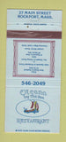 Matchbook Cover - Oleana by the Sea Restaurant Rockport MA WEAR 30 Strike