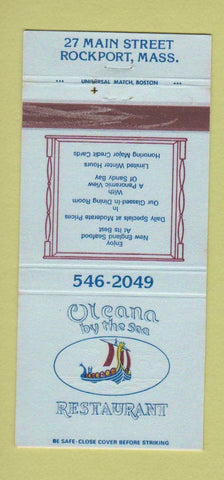Matchbook Cover - Oleana by the Sea Restaurant Rockport MA WEAR 30 Strike
