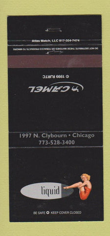 Matchbook Cover - Liquid Chicago IL girlie Camel Cigarettes 30 Strike