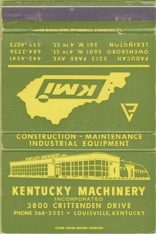 Matchbook Cover - Kentucky Machinery Louisville KY Allis Chalmers 40 Strike