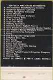 Matchbook Cover - Kentucky Machinery Louisville KY Allis Chalmers 40 Strike