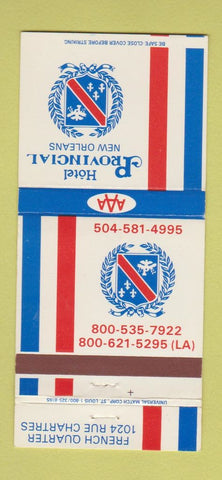 Matchbook Cover - Hotel Provincial New Orleans LA French 30 Strike