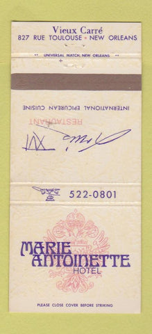 Matchbook Cover - Marie Antionette Hotel New Orleans LA 30 Strike