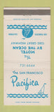 Matchbook Cover - Pacifica San Franncisco CA motel 30 Strike