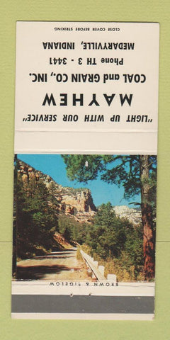Matchbook Cover - Mayhem Coal Grain Medaryville IN 30 Strike