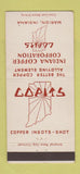 Matchbook Cover - Indiana Copper Corp Marion IN Ingots 30 Strike
