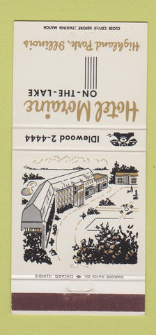 Matchbook Cover - Hotel Moraine Highland Park IL 30 Strike