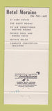 Matchbook Cover - Hotel Moraine Highland Park IL 30 Strike