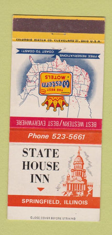 Matchbook Cover - State House Inn Springfield IL Best Western 30 Strike