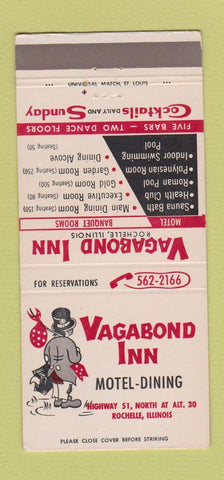 Matchbook Cover - Vagabond Inn Motel Rochelle IL 30 Strike