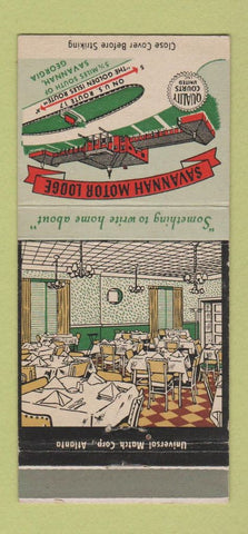 Matchbook Cover - Savannah Motor Lodge GA 30 Strike
