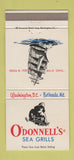 Matchbook Cover - O'Donnell's Sea Grill Washington DC Bethesda MD  30 Strike