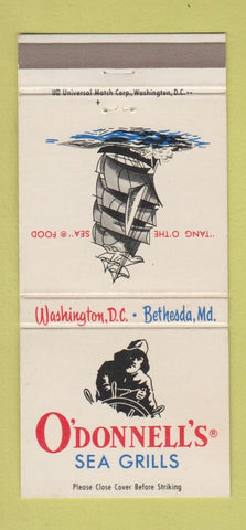 Matchbook Cover - O'Donnell's Sea Grill Washington DC Bethesda MD  30 Strike