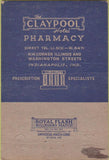 Matchbook Cover - Hotel Claypool Pharmacy Indianapolis IN 40 Strike