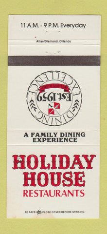 Matchbook Cover - Holiday House Restaurants Orlando FL CHAIN 30 Strike