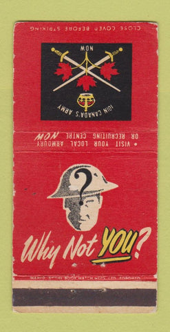 Matchbook Cover - Canada Army Recruiting WEAR 30 Strike